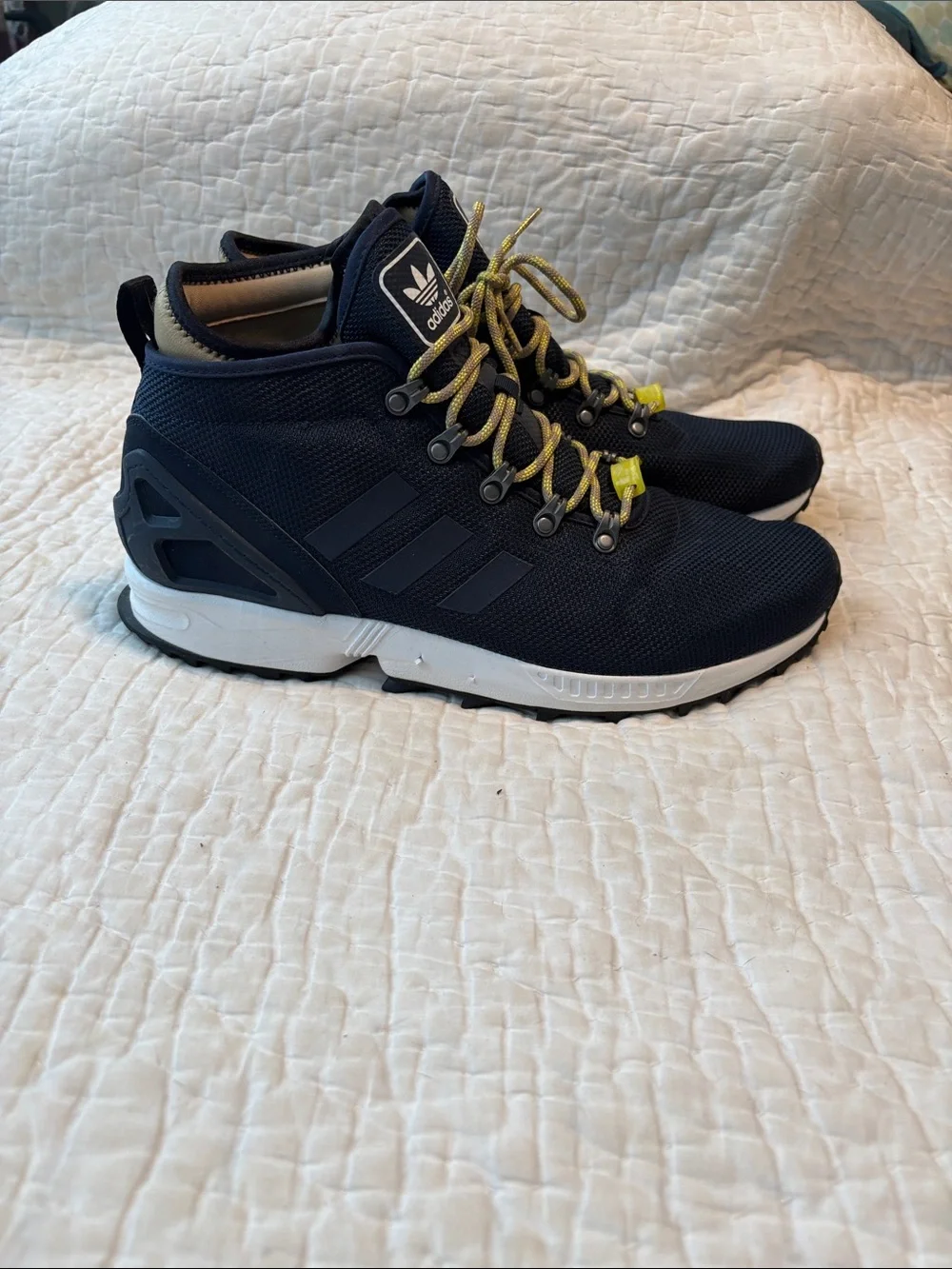 adidas Navy Athletic Shoes with Yellow Accents